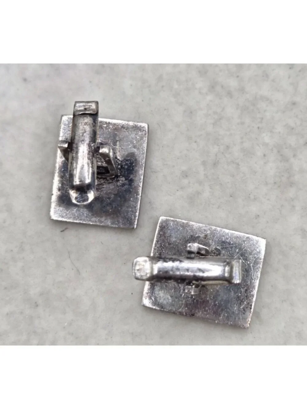 Peruvian Inca Style Cuff Links, Gold Tone Silver Tone Vintage